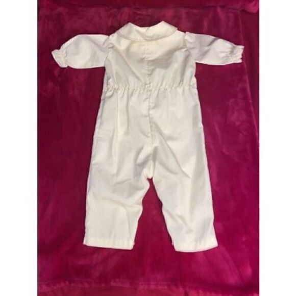 Vtg Yellow Bunny Rabbit Embroidered Coveralls Jumpsuit One Piece  Sz12-18 Months - Picture 10 of 12